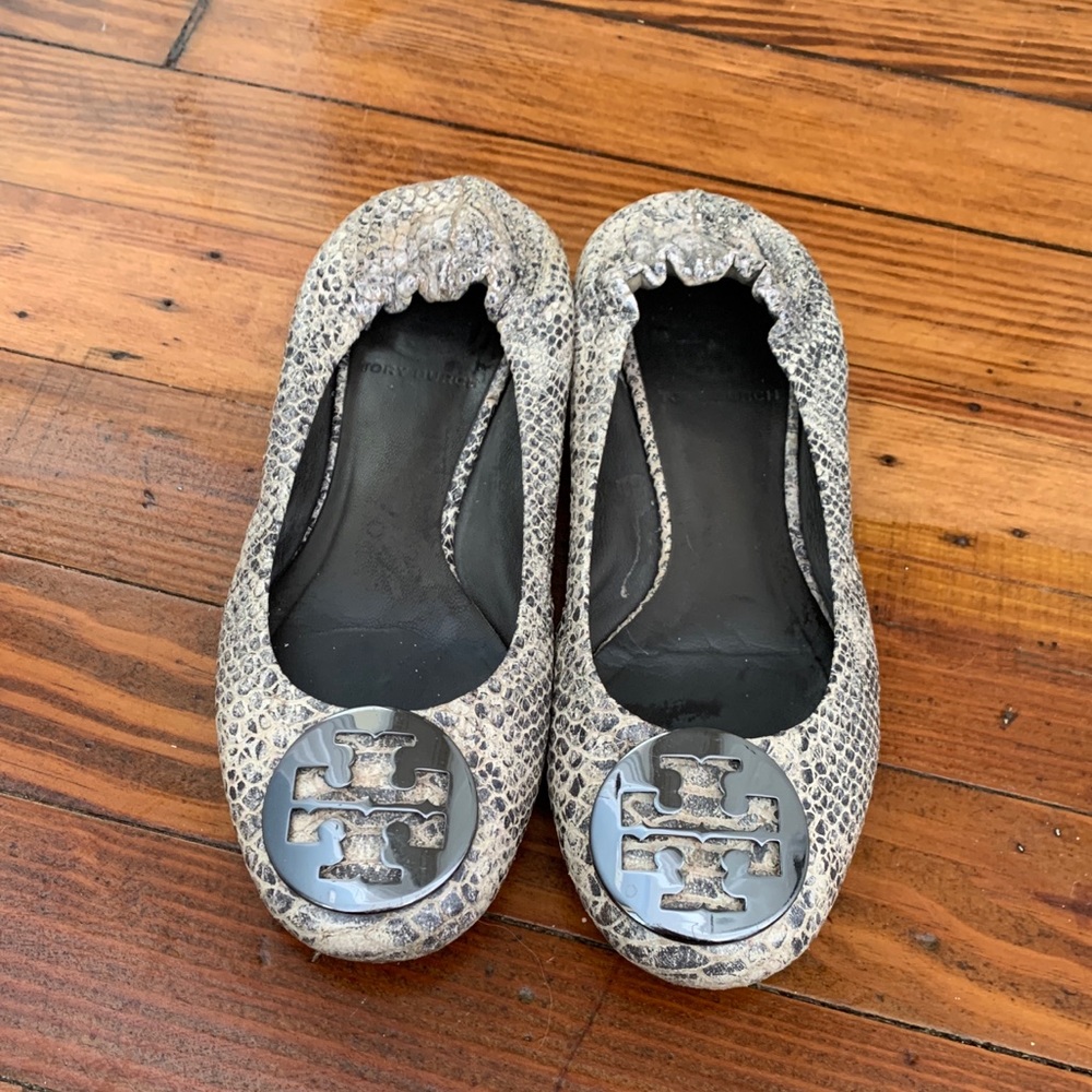 Tory Burch Snake Print Reva Flat